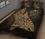 Polynesian Quilt Bed Set - Polynesian Gold Shark Warrior Tattoo 3
