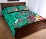 Polynesian Quilt Bed Set - Turtle Plumeria Turquoise Color 3
