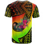 Papua New Guinea T - Shirt - Polynesian Hook And Hibiscus (Raggae) 2