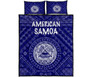 American Samoa Quilt Bed Set - Seal In Polynesian Tattoo Style ( Blue) 5