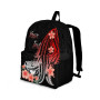Pohnpei Personalised Custom Backpack - Red Polynesian Hibiscus Pattern Style 2