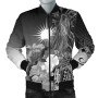 Marshall Islands Bomber Jacket - Humpback Whale with Tropical Flowers (White) 1