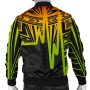 American Samoa Personalised Bomer Jacket - Seal With Polynesian Pattern Heartbeat Style (Reggae) 2