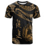 Tonga Polynesian Custom Personalised T-Shirt - Poly Tattoo Gold Version 1