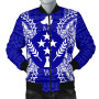 Kosrae Polynesian Bomber Jacket Map Blue 1