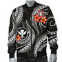 Polynesian Hawaii Bomber Jacket - Black Plumeria 5