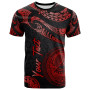 American Samoa Polynesian Custom Personalised T-Shirt - Poly Tattoo Red Version 1