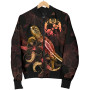 Tonga Polynesian Bomber Jacket - Turtle With Blooming Hibiscus Gold 5