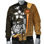 Samoa Polynesian Bomber Jackets Gold - Turtle With Hook 4