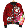 Pohnpei Bomber Jacket - Turtle Plumeria (Red) 5