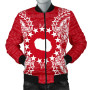 Cook Islands Polynesian Bomber Jacket Map Red White 1