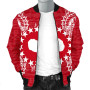 Cook Islands Polynesian Bomber Jacket Map Red White 3