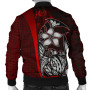 Tonga Micronesia Bomber Jackets Red - Turtle With Hook 2