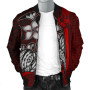 Tonga Micronesia Bomber Jackets Red - Turtle With Hook 3