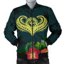 Polynesian Hawaii Kanaka Maoli Bomber Jacket - Heart with Hibiscus 1