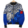 Tonga Polynesian Bomber Jacket - Blue Turtle 2