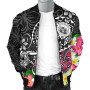 Hawaii Polynesian Bomber Jacket - Hawaii Seal With Turtle Plumeria (Black) 3