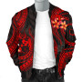 Tonga Polynesian Bomber Jacket - Red Plumeria 4