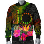 Cook Islands Polynesian Personalised Bomber Jacket - Hibiscus and Banana Leaves 4