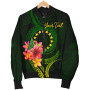 Cook Islands Polynesian Custom Personalised Bomber Jacket - Floral With Seal Flag Color 1
