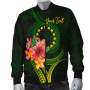 Cook Islands Polynesian Custom Personalised Bomber Jacket - Floral With Seal Flag Color 5