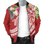 Tonga Polynesian Bomber Jacket - Summer Plumeria (Red) 3