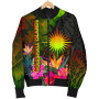 Marshall Islands Polynesian Bomber jacket - Hibiscus and Banana Leaves 5