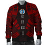 Northern Mariana Islands Bomber Jackets - Polynesian Tattoo Red 4