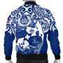 Tonga Polynesian Bomber Jacket - Tongan Pride (Bright Blue) 2