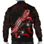 Kosrae Polynesian Bomber Jacket - Turtle With Blooming Hibiscus Red 2