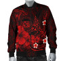 Polynesian Hawaii Bomber Jacket - Humpback Whale with Hibiscus (Red) 4