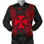 Wallis And Futuna Polynesian Bomber Jacket Map Red 1