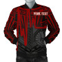 Tahiti Personalised Bomber Jacket - Tahiti Seal In Heartbeat Patterns Style (Red) 1