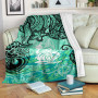 New Caledonia Premium Blanket - Vintage Floral Pattern Green Color 1