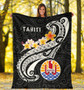 Tahiti Premium Blanket - Tahiti Seal Polynesian Patterns Plumeria (Black) 2