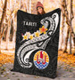 Tahiti Premium Blanket - Tahiti Seal Polynesian Patterns Plumeria (Black) 5