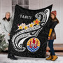 Tahiti Premium Blanket - Tahiti Seal Polynesian Patterns Plumeria (Black) 6