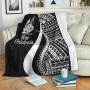 New Caledonia Premium Blanket - White Polynesian Tentacle Tribal Pattern Crest 2