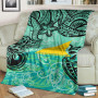 Tokelau Premium Blanket - Vintage Floral Pattern Green Color 2