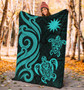 Nauru Premium Blanket - Turquoise Tentacle Turtle 4