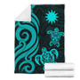 Nauru Premium Blanket - Turquoise Tentacle Turtle 7