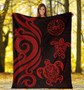 Tahiti Polynesian Premium Blanket - Red Tentacle Turtle 5