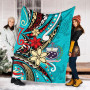 Samoa Premium Blanket - Tribal Flower With Special Turtles Blue Color 6