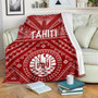 Tahiti Premium Blanket - Tahiti Seal In Polynesian Tattoo Style (Red) 1