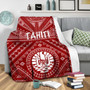 Tahiti Premium Blanket - Tahiti Seal In Polynesian Tattoo Style (Red) 3