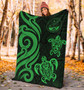 Marshall Islands Premium Blanket - Tentacle Turtle Green 4