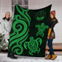 Marshall Islands Premium Blanket - Tentacle Turtle Green 6