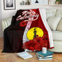 New Caledonia Polynesian Premium Blanket - Coat Of Arm With Hibiscus 1