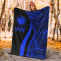 Northern Mariana Islands Premium Blanket - Blue Polynesian Tentacle Tribal Pattern 5