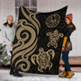 Tahiti Polynesian Premium Blanket - Gold Tentacle Turtle 6